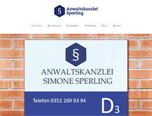 Tablet Screenshot of anwaltskanzlei-sperling.de